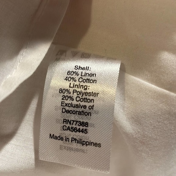 NWOT J Crew Linen Blend Stripe Dress Pom Pom Trim Women’s Size Medium 8-10 Cream - Picture 3 of 3